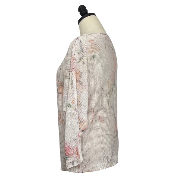 Sioni Boatneck Dolman Sleeve Floral Print Sweater Pale Pink Size Medium - Picture 5 of 14